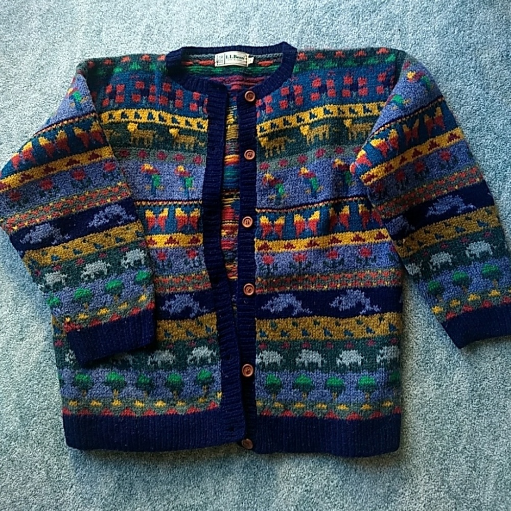 Wool cardigan sweater